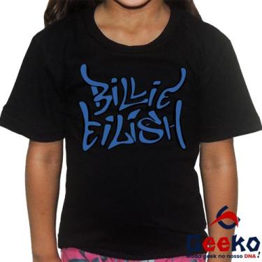 Imagem de Camiseta Infantil Billie Eilish 100% Algodão Indie Pop Geeko, Preto, 1