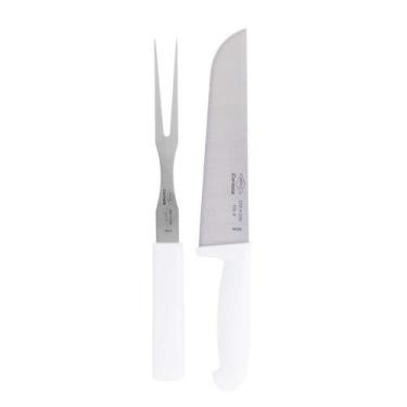 Imagem de Kit Faca e Garfo Trinchante para Churrasco Carne Corneta 75.536.92