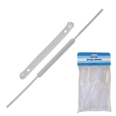 Imagem de Grampo Trilho Plastico Branco C/50 Jogos - Bacchi
