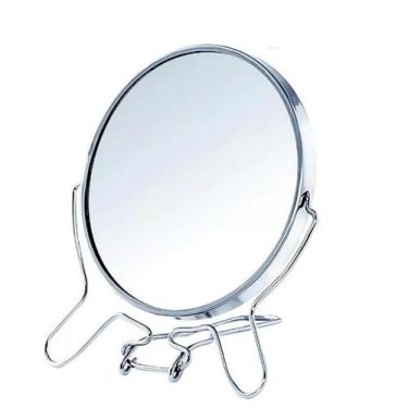 Imagem de Kit 3 Espelho De Mesa Redondo Dupla Face Com Aumento 5 Polegadas, 12un