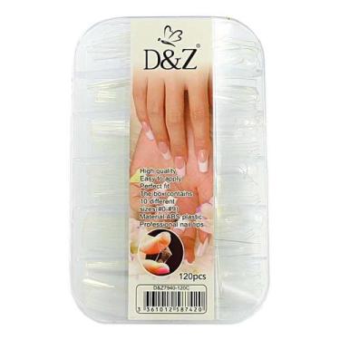 Imagem de Unhas postiças bailarina transparente 120 peças manicure - D&Z