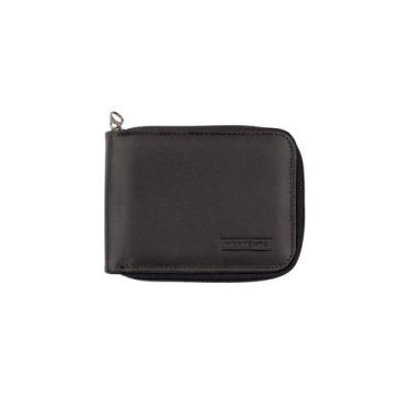 Imagem de Carteira masculina Zipp de couro italiano com zíper - Vira Vento, Pret