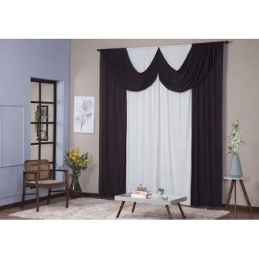 Imagem de Cortina Paris 5,00 x 2,80 Sala Quarto Decoração com Bando Malha Gel Pa