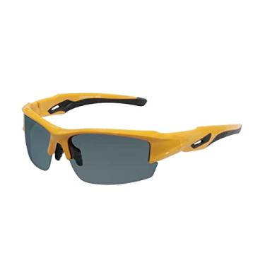 Imagem de Abyss22 Óculos de sol esportivos polarizados para homens e mulheres, almofadas de nariz ajustáveis, armação TR90, para golfe, corrida, acabamento, ciclismo (amarelo)