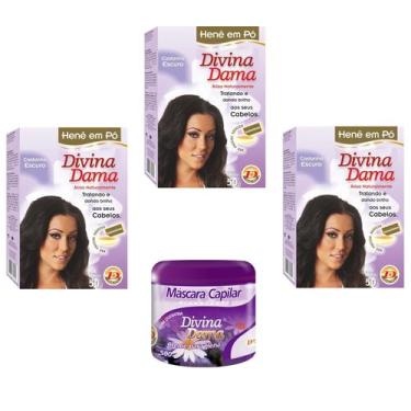 Imagem de Hene em Po Divina Dama 03x50gr (Incolor, Chocolate, Preto, Azulado, Ca