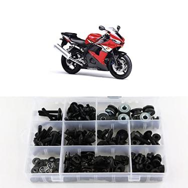 Imagem de Kit de parafusos de carenagem Xitomer, para Yamaha YZF-R6 2003 2004 2005 YZF-R6S 2006 2007 2008 2009, kits de montagem arruelas/porcas/fixadores/ilhós (preto fosco)