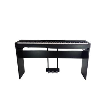 Imagem de Kit Piano Digital Yamaha P-225 88 Teclas Sensíveis + Estante Suporte O