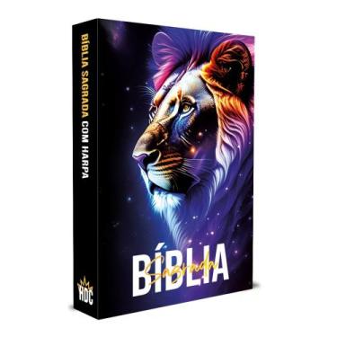 Imagem de Bíblia Sagrada Leão Colorido Capa Dura Com Harpa LETRAS MÉDIAS, Folha 
