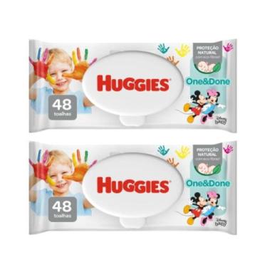 Imagem de Lenço Umedecido Huggies Kit 2x48  Suave Delicado  One & Done - Kimberl