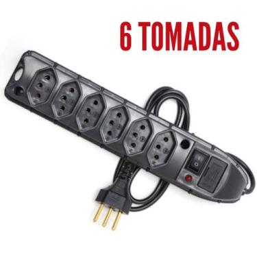 Imagem de Filtro de Linha Régua 3, 4, 5 e 6 Tomadas Tripolar 10A C/ Fusível Prot