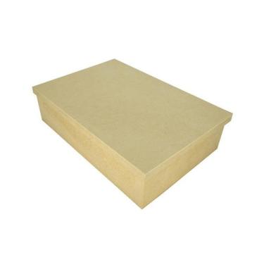 Imagem de Kit 20 Caixa Retangular Tampa Sapato 15x11x5 MDF Madeira - Atacadão do