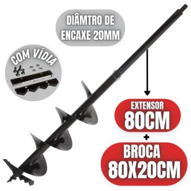 Imagem de Kit Broca Perfurador de Solo Com Ponta de Videa Kawashima 80x20cm + Ex