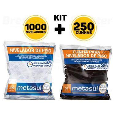 Imagem de Kit 1000 Nivelador Espaçador Clips Piso Porcelanato + 250 Cunhas Metas