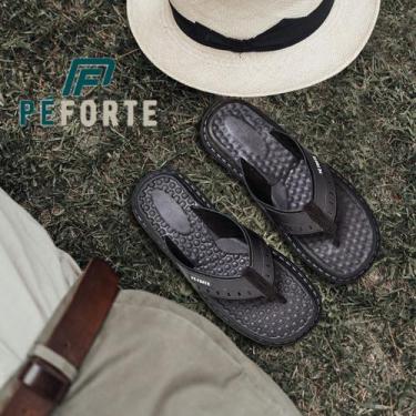 Imagem de chinelo Masculino Couro Pe Forte Confortavel Original, Preto, 39