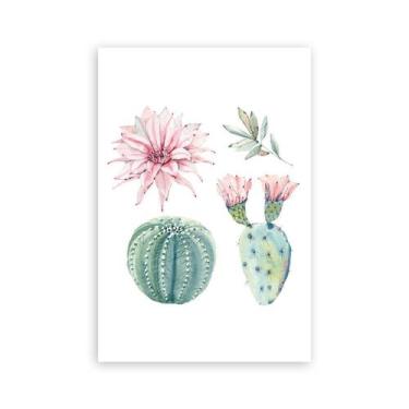Imagem de Placa Decorativa Cacto Floridos MDF 30x40cm - Quartinhos