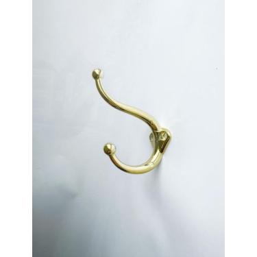 Imagem de Cabide Duplo Vertical Zamac Dourado Brilhante - CRIATIVA