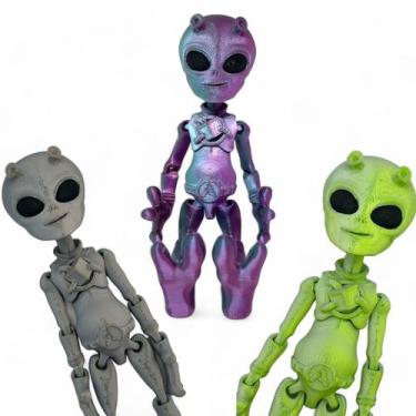 Imagem de Fidget Toy Alien ET Articulado Boneco Alienígena Brinquedo Sensorial P