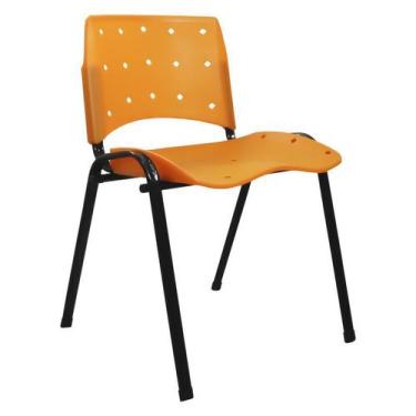 Imagem de Cadeira Empilhável Plástica Laranja Anatômica 10 Unidades - ULTRA Móve
