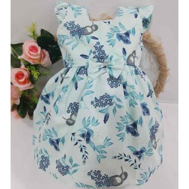 Imagem de Vestido Curto Luxo Estampado Bebê Menina Floral Verde - AG Baby, Verde
