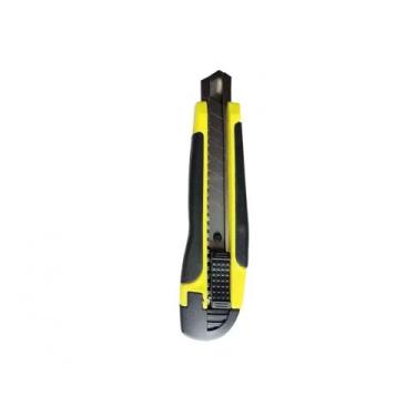 Imagem de Estilete Estreito Emborrachado Lâmina 9mm Inox Leoarte, AMARELO