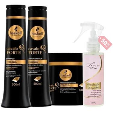 Imagem de Kit Cavalo Forte Shampoo + Cond + Máscara 500ml + Finalizador Obrigató
