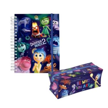 Imagem de Kit Material Escolar Divertidamente DAC Disney Estojo Grande Caderno U