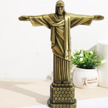 Imagem de Miniatura 20 Cm Monumento Cristo Redentor Jesus Rio Metal - Lar Presen