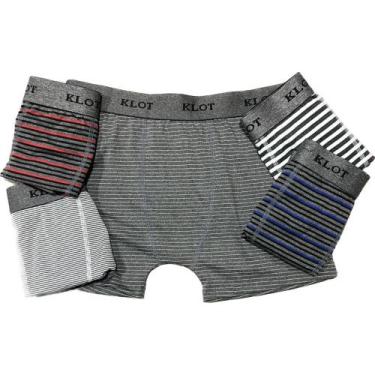 Imagem de Kit 20 Cuecas Boxer Adulto Klot - Box Mescla Listrada, P
