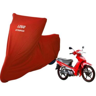 Imagem de Capa Cobrir Moto DafraZIG 100CC De Tecido Lycra Com Logo - Mz, Vermelh