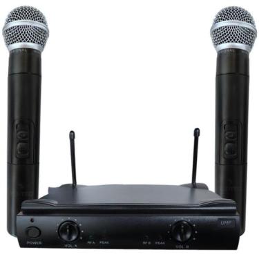 Imagem de Microfone sem fio uhf duplo de mão digital profissional - TEMTEC