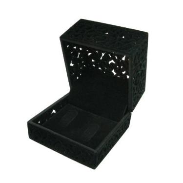 Imagem de Estojo Tóquio de Veludo para Joias (aliança) - Rei dos Estojos, Preto