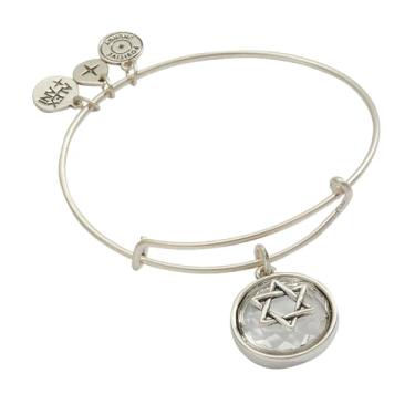 Imagem de Alex and Ani Pulseira com pingente de cristal da estrela de Davi, One Size, Latão, Sem Pedra Preciosa