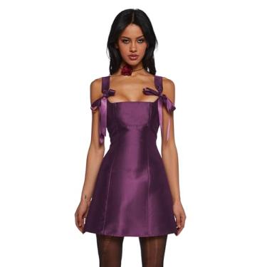 Imagem de Dolls Kill Pixie Stardust Mini Dress by Current Mood - Taffeta Dress with Fit and Flare Silhouette, Perfect for Special Events - Purple, XX-Large