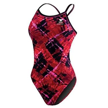 Imagem de TYR Costas de diamante femininas, vermelhas, 76 cm