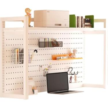 Imagem de Prateleira de armazenamento de mesa para monitor de mesa de exibição de 3 níveis, altura de prateleira ajustável de armazenamento DIY, prateleira organizadora de metal, para organizador de materiais