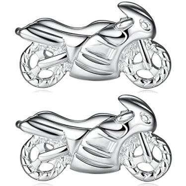 Imagem de Abotoaduras de motocicleta HONEY BEAR Racing para presente masculino prata