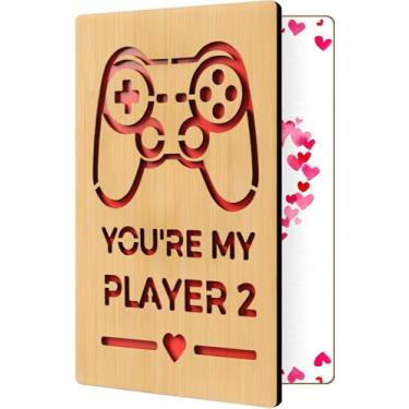 Imagem de Vovocas Cartão de Dia dos Namorados para ela, Jogo de madeira feito à mão, cartão de Dia dos Namorados para amantes de jogos, presente de aniversário de aniversário para marido, esposa, namorado,