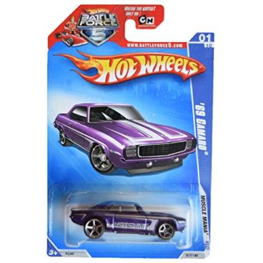 Imagem de Hot Wheels '69 Camaro, Purple [2009 Muscle Mania] Battle Force 5 Card