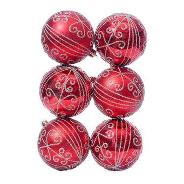 Imagem de shamjina 6Pcs Bola de Natal Pendurada Decoração Foto Adereços Natal Pendurado Pingente Presentes Ornamento Festa Suprimentos para Parede Sala de estar Casa, Coração