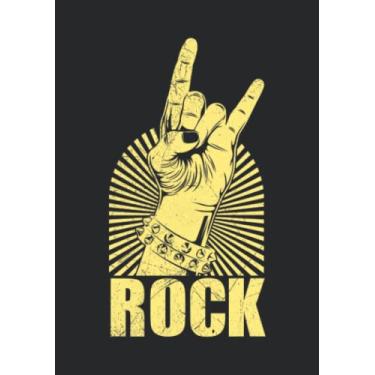 Imagem de Notizbuch A5 kariert mit Softcover Design: Rockmusik Rocker Handzeichen Konzert Festival Heavy Metal: 120 karierte DIN A5 Seiten