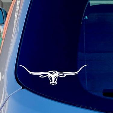Imagem de Adesivo Longhorn adesivo engraçado para carro caminhão janela para-choque branco