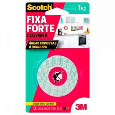 Imagem de Fita Dupla Face 3M Fixa Forte Cozinha 24Mm X 1,5M - 700G