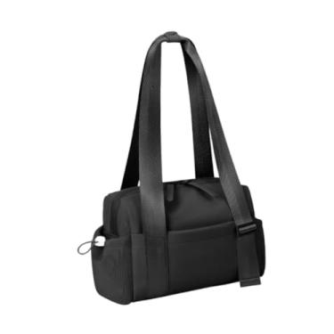 Imagem de menolana Bolsa de viagem para academia, bolsa de ombro ajustável com alça removível, bolsa esportiva para treino, dança, praia, acampamento, Preto