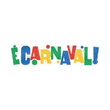 Imagem de Enfeite Painel Decoração É Carnaval C/ Glitter Colorido  - piffer