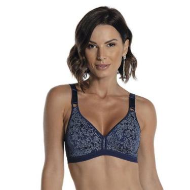 Imagem de Sutiã Sustentação DeMillus 61742 Microfibra, Marinho, 54