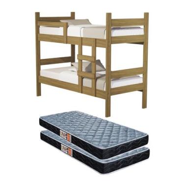 Imagem de Beliche Solteiro Alana Para Quarto Compacta MDF Estrado Madeira Estilo