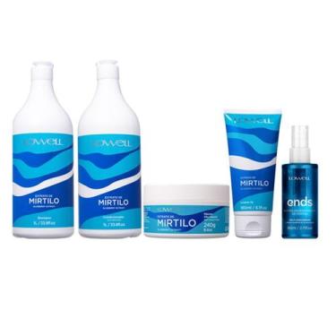 Imagem de Kit Extrato de Mirtilo Sh + Cond + Más + Leave-in + Ends - Lowell