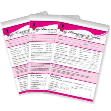 Imagem de Ficha Anamnese atendimendo ao cliente Manicure Alongamento - Sonar