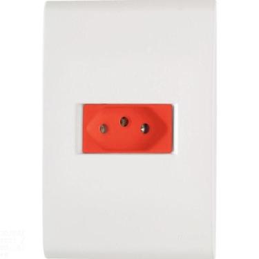 Imagem de Conjunto 4x2 Com 1 Tomada 2p+t Tramontina Liz 20 A 250 V Branco E Verm