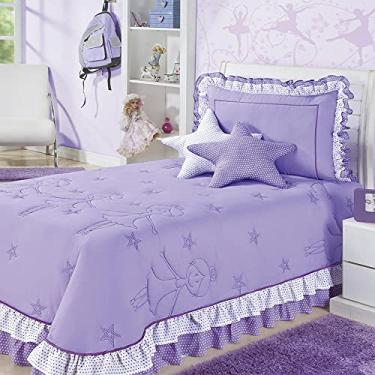 Imagem de Cobre Leito / Colcha Bailarina Cama Solteiro para Menina na cor Lilas - CobreLeito Bailarina